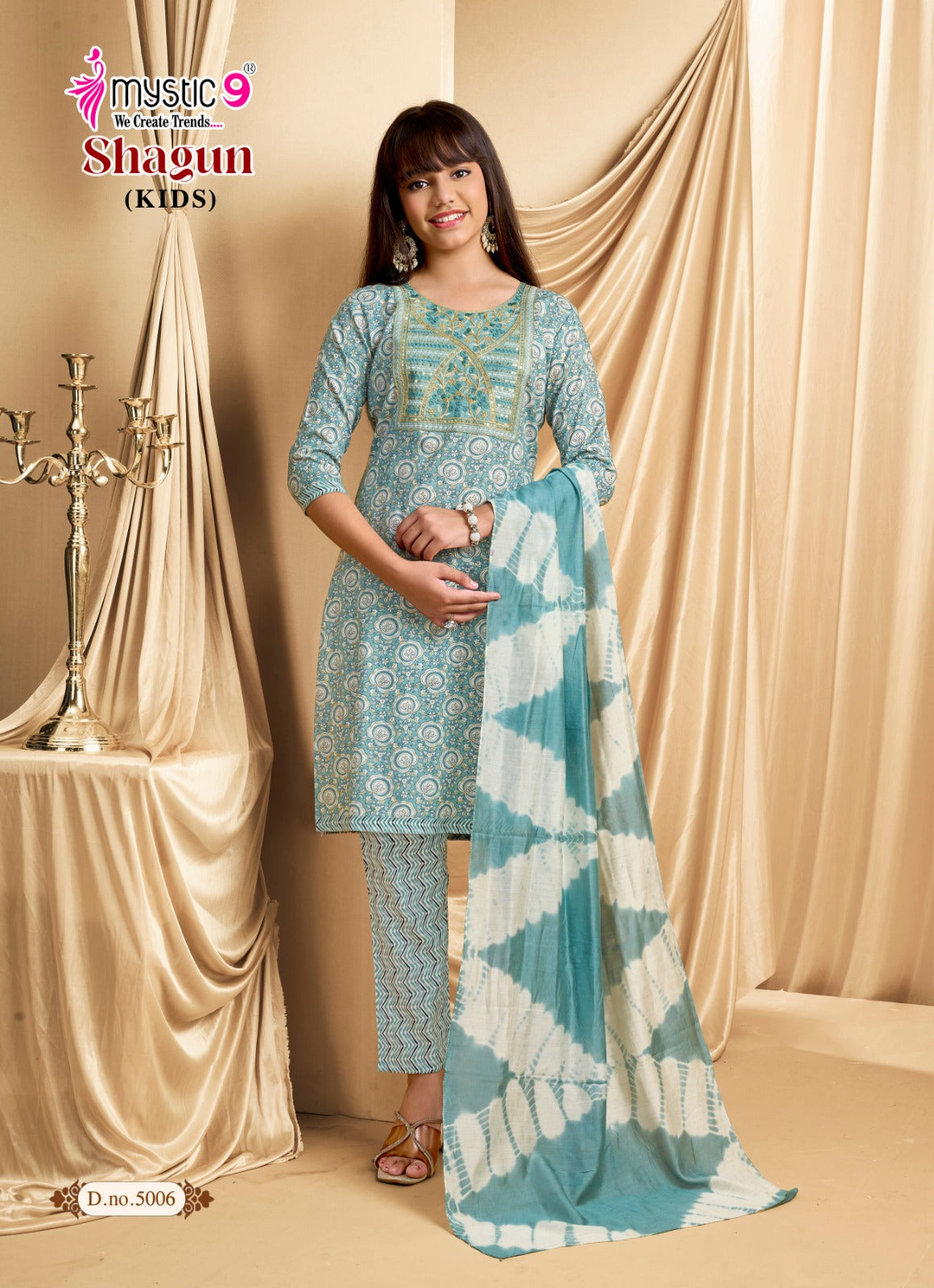 Shagun Vol 5 Mystic 9 Rayon Girls Readymade Pant Suits Manufacturer India