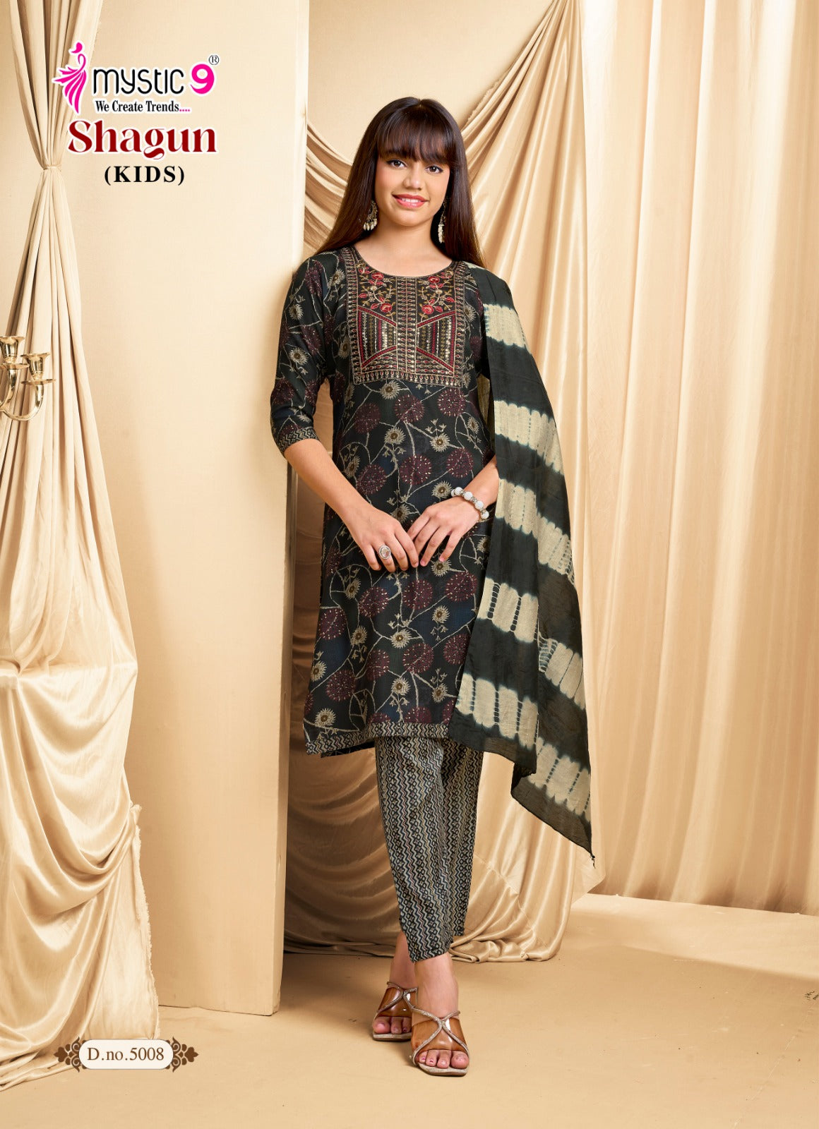 Shagun Vol 5 Mystic 9 Rayon Girls Readymade Pant Suits Manufacturer India