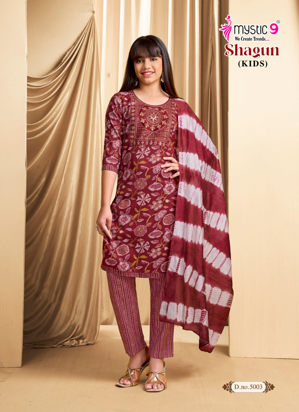 Shagun Vol 5 Mystic 9 Rayon Girls Readymade Pant Suits Manufacturer India