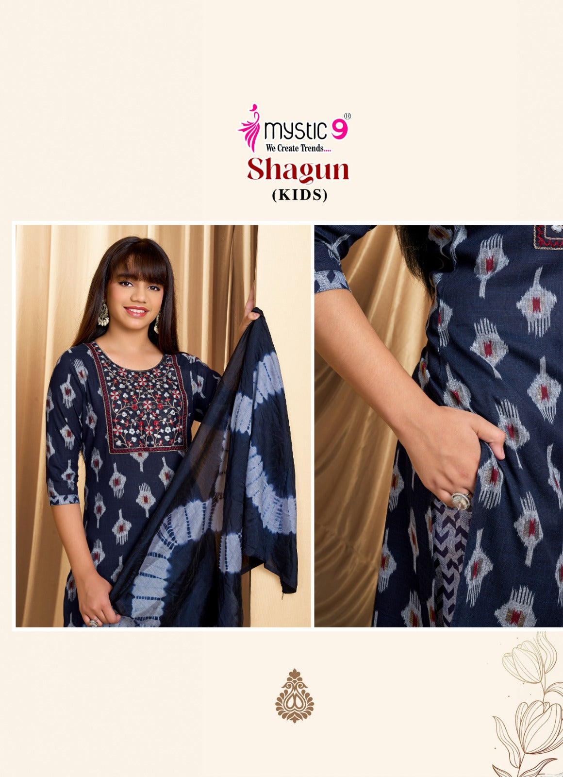 Shagun Vol 5 Mystic 9 Rayon Girls Readymade Pant Suits Manufacturer India