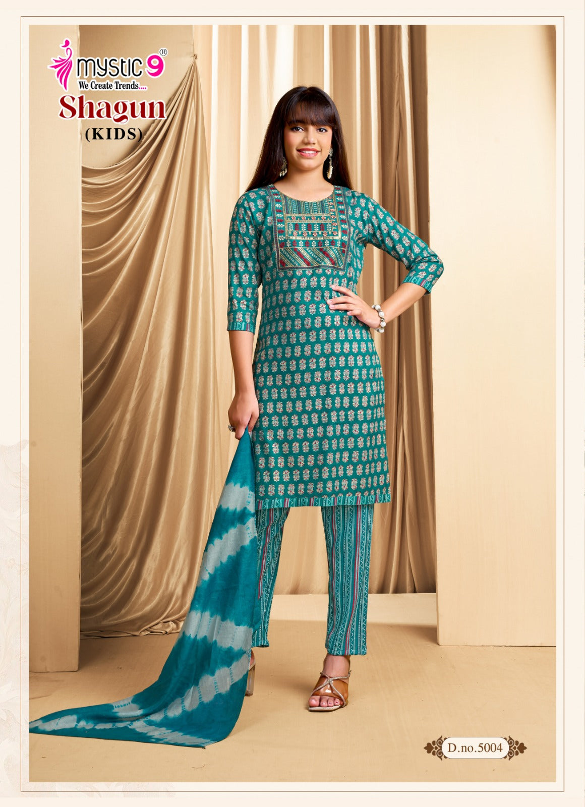 Shagun Vol 5 Mystic 9 Rayon Girls Readymade Pant Suits Manufacturer India
