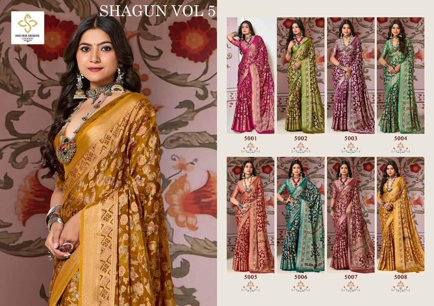 Shagun Vol 5 Shubh Shree Dull Moss Sarees Manufacturer Gujarat