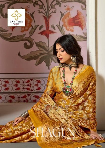 Shagun Vol 5 Shubh Shree Dull Moss Sarees Manufacturer Gujarat