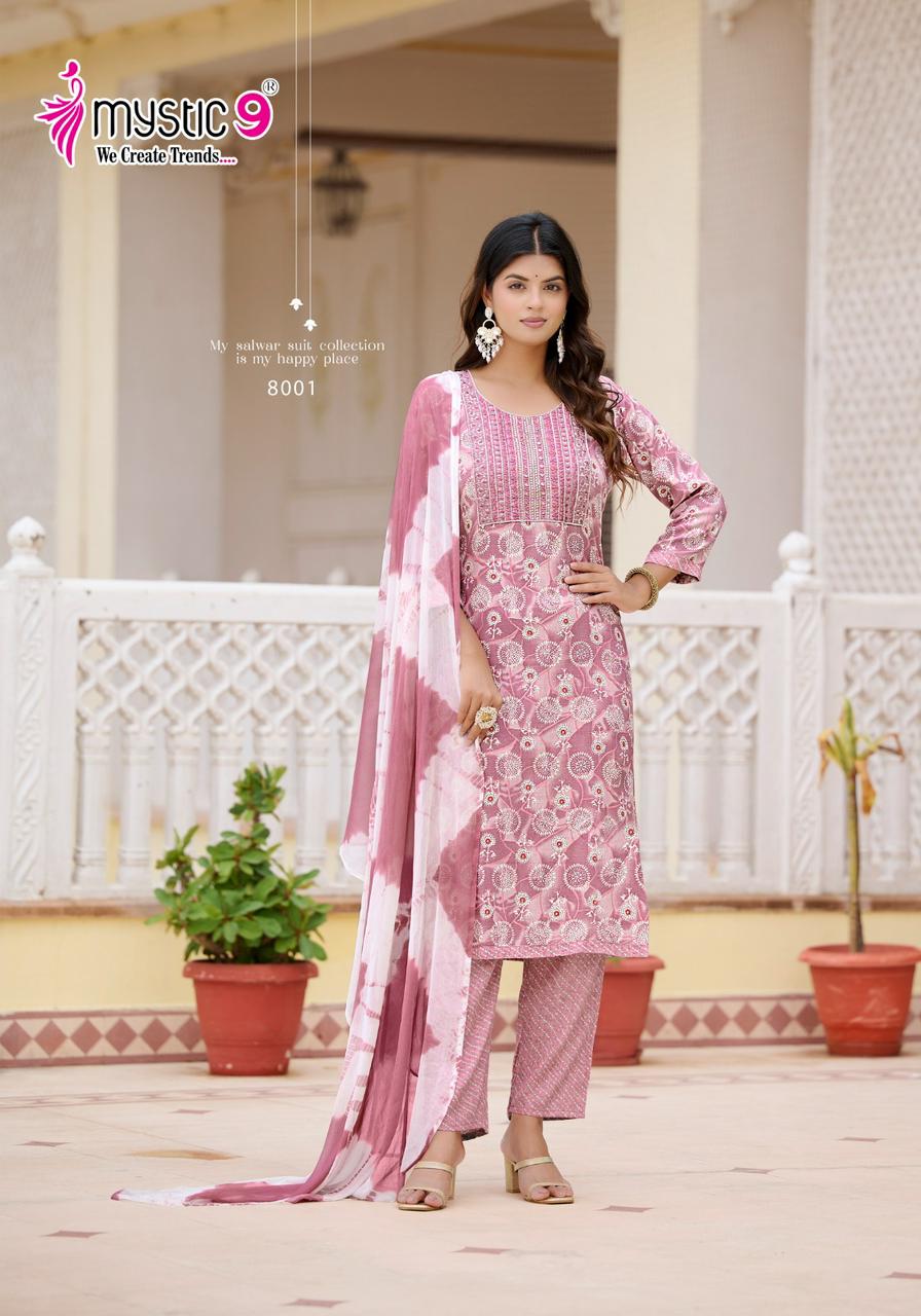 Shagun Vol 8 Mystic 9 Rayon Capsule Readymade Pant Style Suits Wholesaler