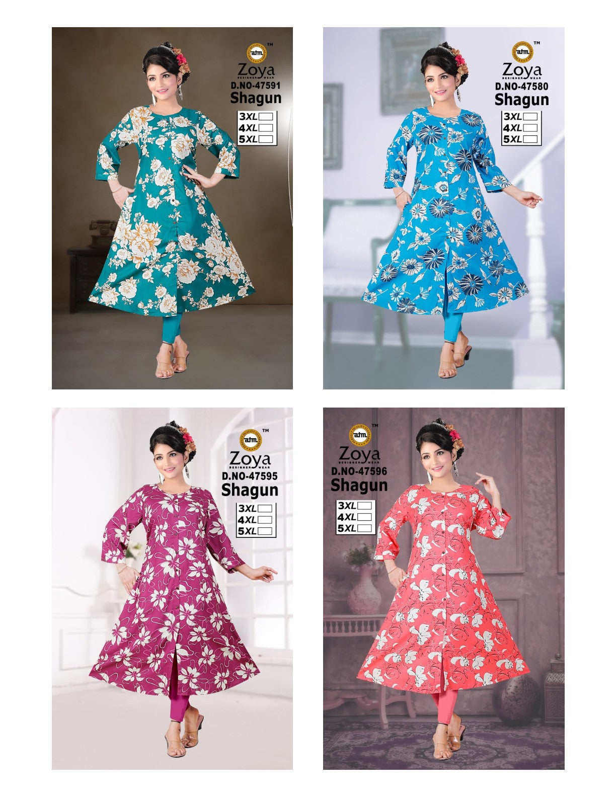 Shagun Zoya Rayon Plus Size Kurtis Manufacturer Gujarat