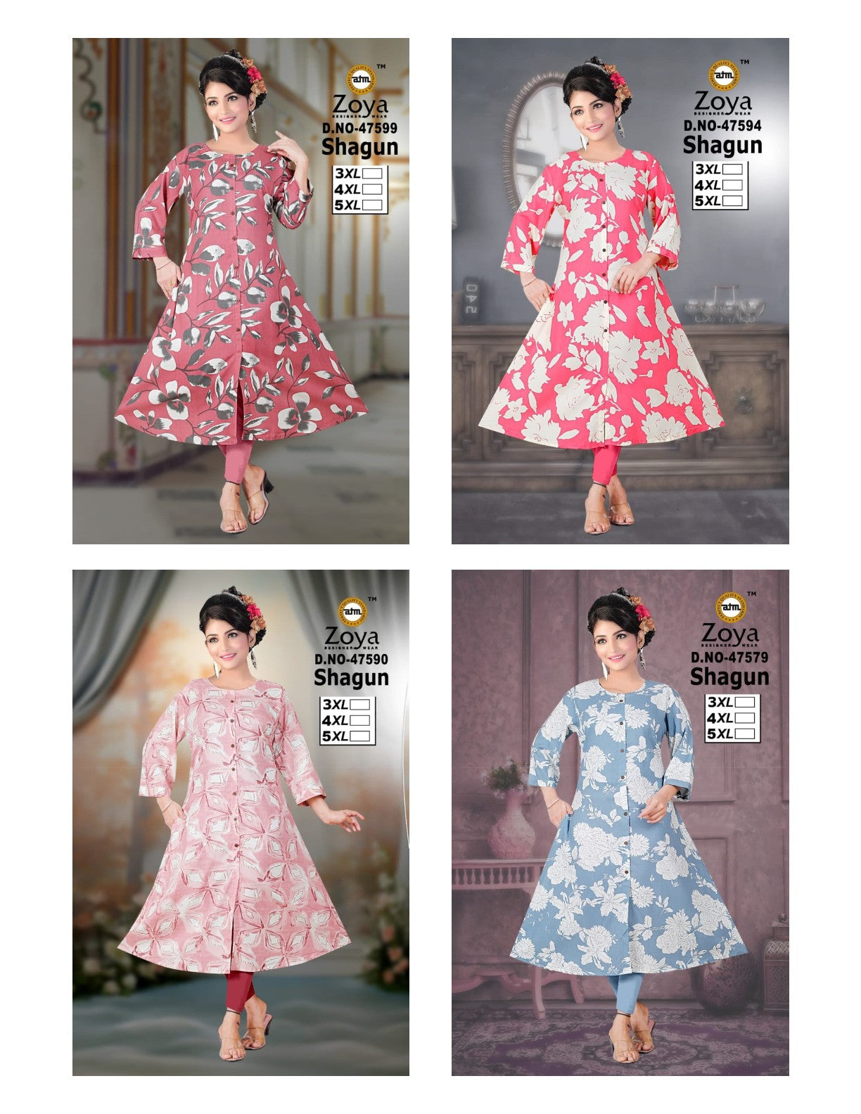 Shagun Zoya Rayon Plus Size Kurtis Manufacturer Gujarat