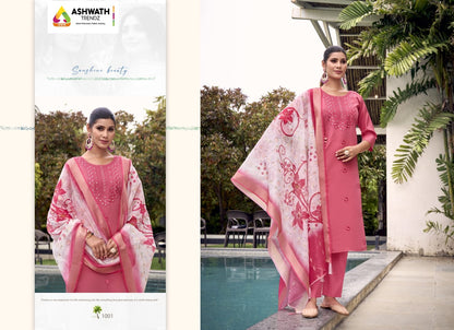 Shahar Ashwath Roman Silk Readymade Pant Style Suits Exporter India