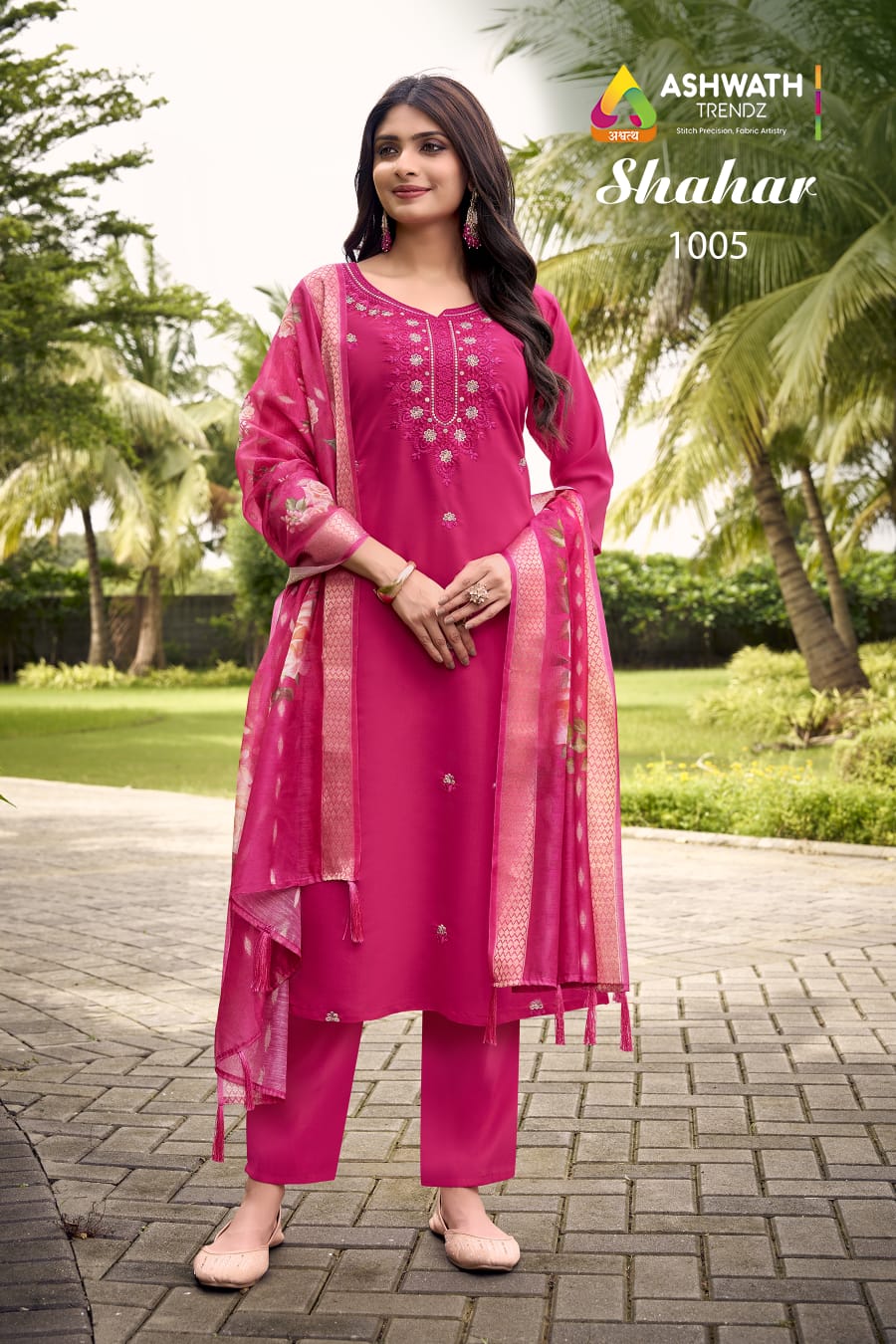 Shahar Ashwath Roman Silk Readymade Pant Style Suits Exporter India