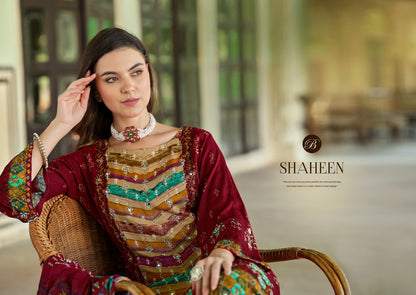 Shaheen Belliza Designer Studio Viscose Rayon Karachi Salwar Suits Wholesale Rate