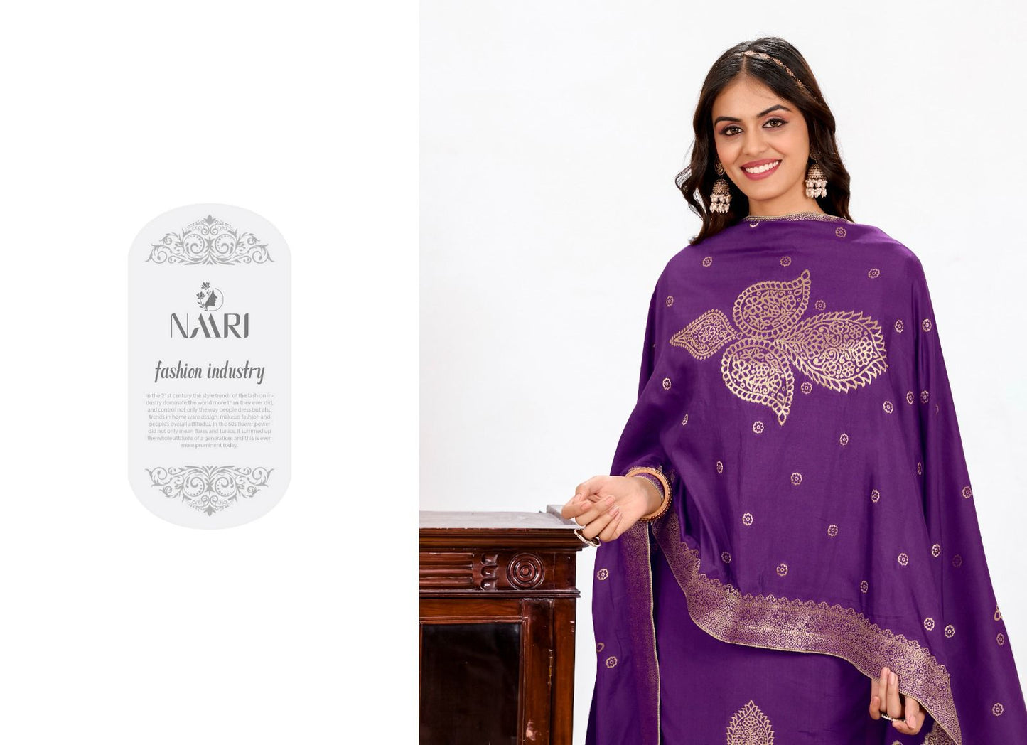 Shaheen Naari Muslin Jacquard Pant Style Suits Wholesale Price