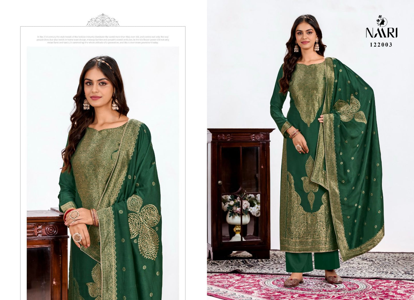 Shaheen Naari Muslin Jacquard Pant Style Suits Wholesale Price