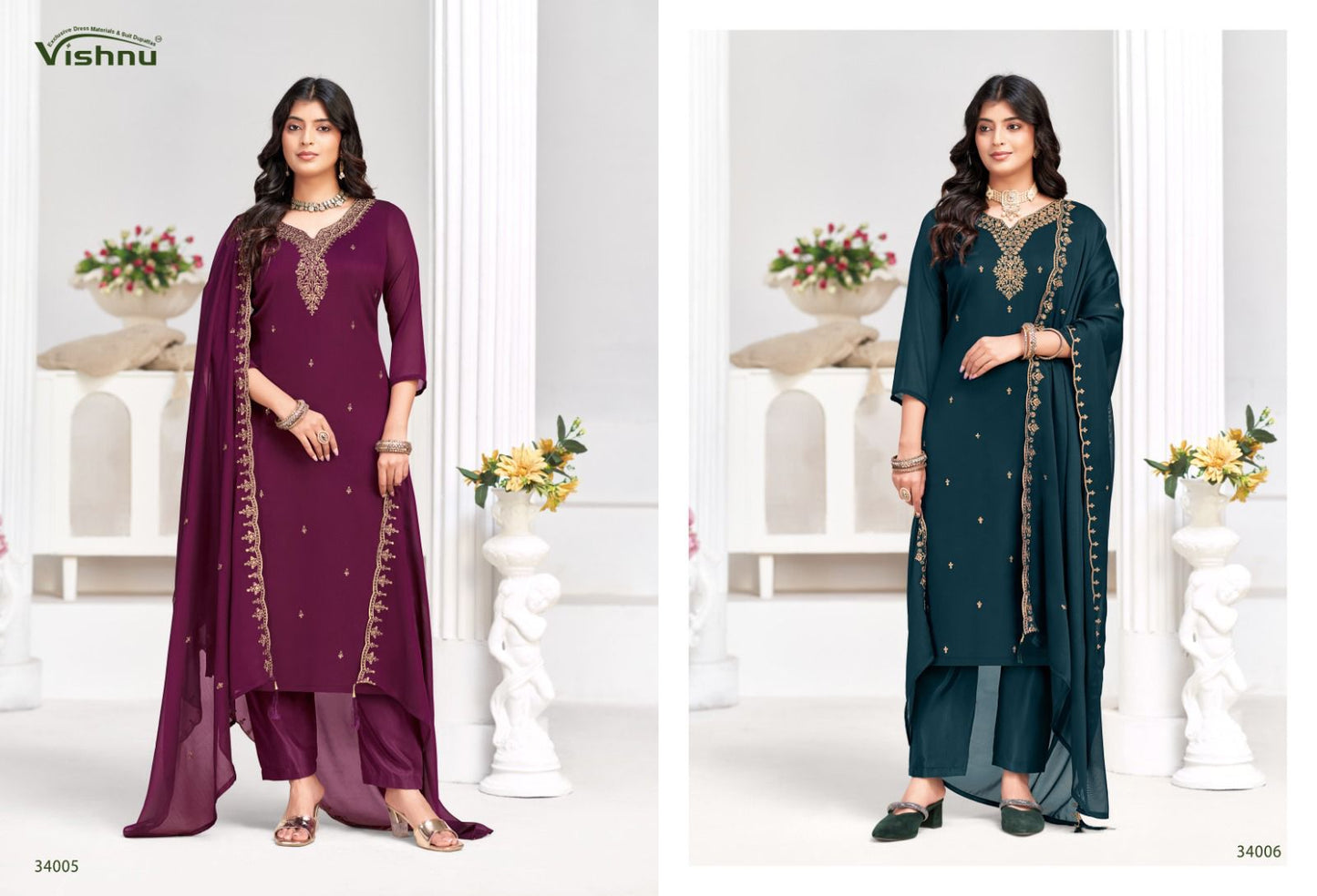 Shaheen Vol 2 Vishnu Impex Rangoli Pant Style Suits Manufacturer India