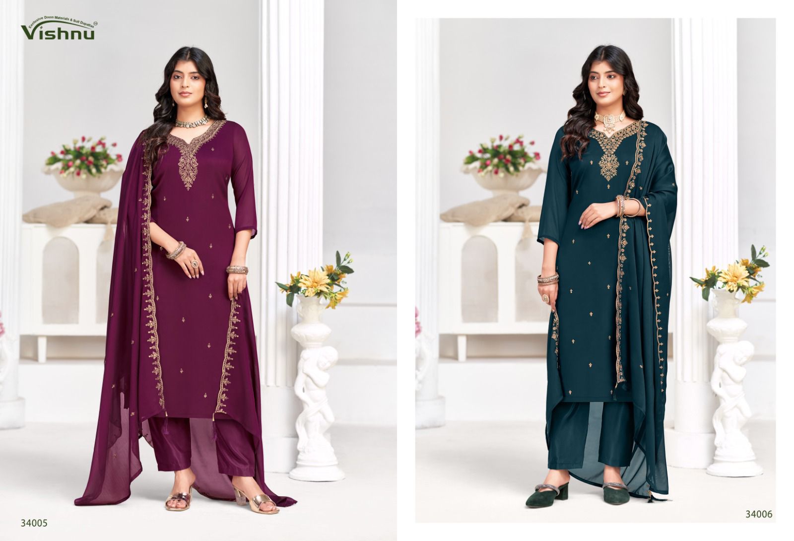 Shaheen Vol 2 Vishnu Impex Rangoli Pant Style Suits Manufacturer India