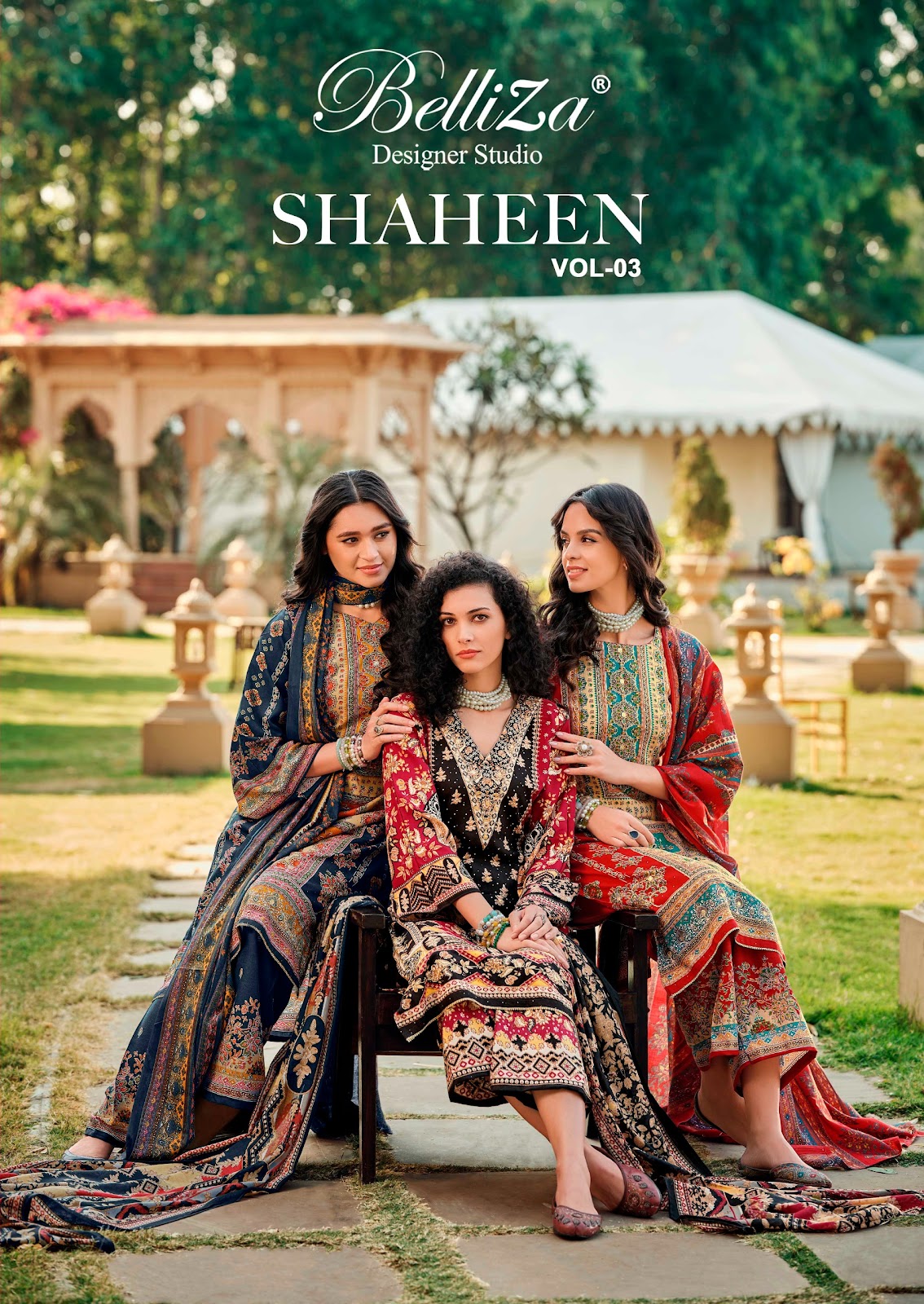 Shaheen Vol 3 Belliza Designer Studio Viscose Rayon Karachi Salwar Suits Wholesale