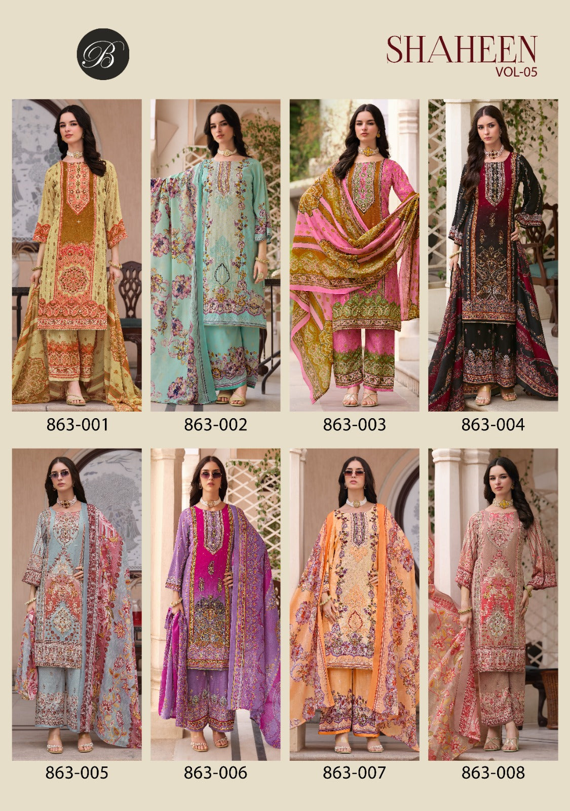Shaheen Vol 5 Belliza Designer Studio Viscose Rayon Karachi Readymade Suits Wholesaler