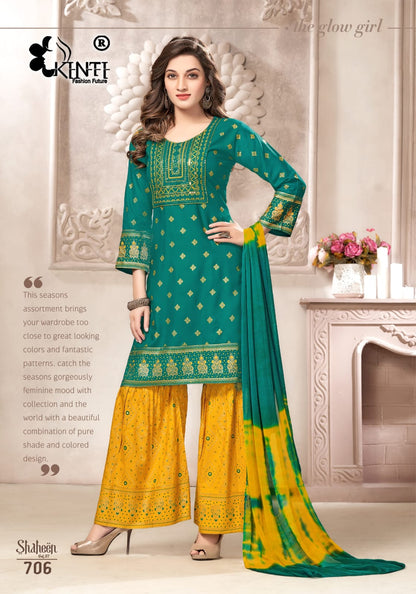 Shaheen Vol 7 Kinti Heavy Rayon Readymade Sharara Suits Supplier Gujarat