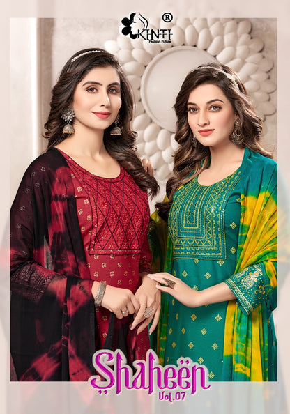 Shaheen Vol 7 Kinti Heavy Rayon Readymade Sharara Suits Supplier Gujarat
