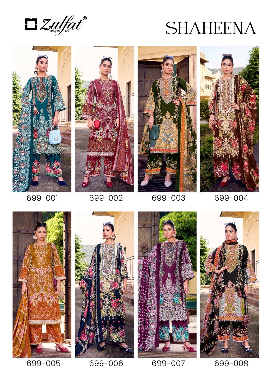 Shaheena Zulfat Designer Rayon Pakistani Salwar Suits Wholesaler