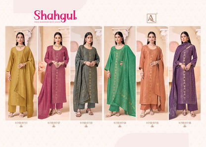 Shahgul Alok Viscose Pashmina Suits Wholesaler