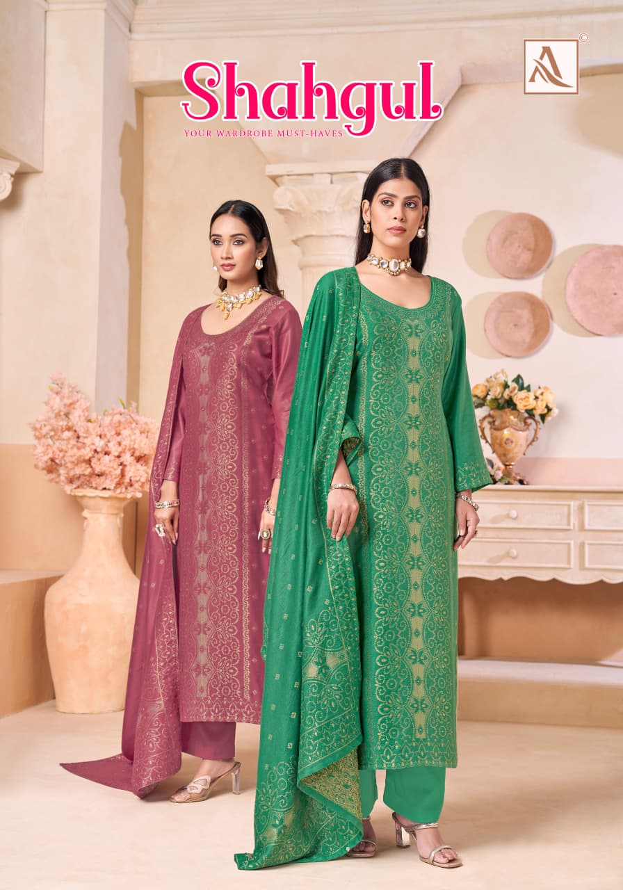 Shahgul Alok Viscose Pashmina Suits Wholesaler