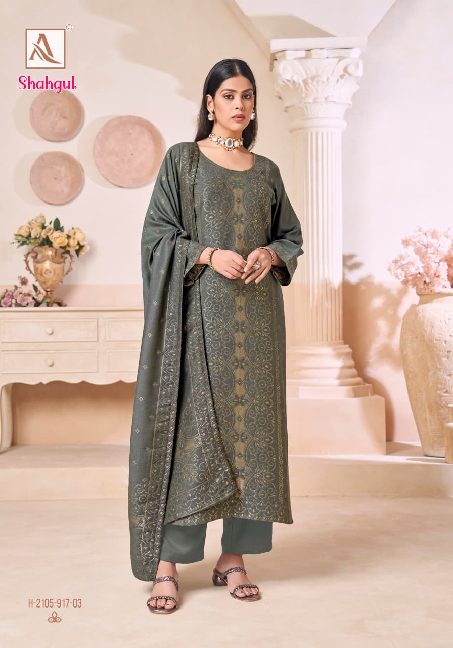 Shahgul Alok Viscose Pashmina Suits Wholesaler