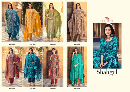 Shahgul Nishant Fashion Muslin Silk Pant Style Suits Supplier Gujarat