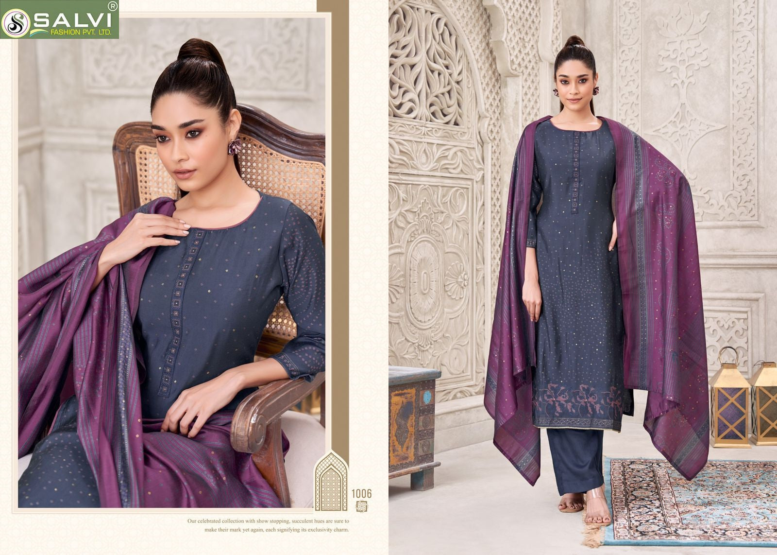 Shahgul Salvi Fashion Modal Silk Pant Style Suits Manufacturer Gujarat