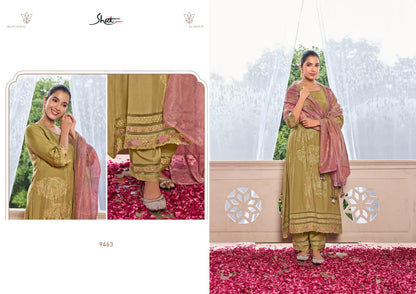 Shahgul Jay Vijay Shai Moga Silk Pant Style Suits Wholesale Price