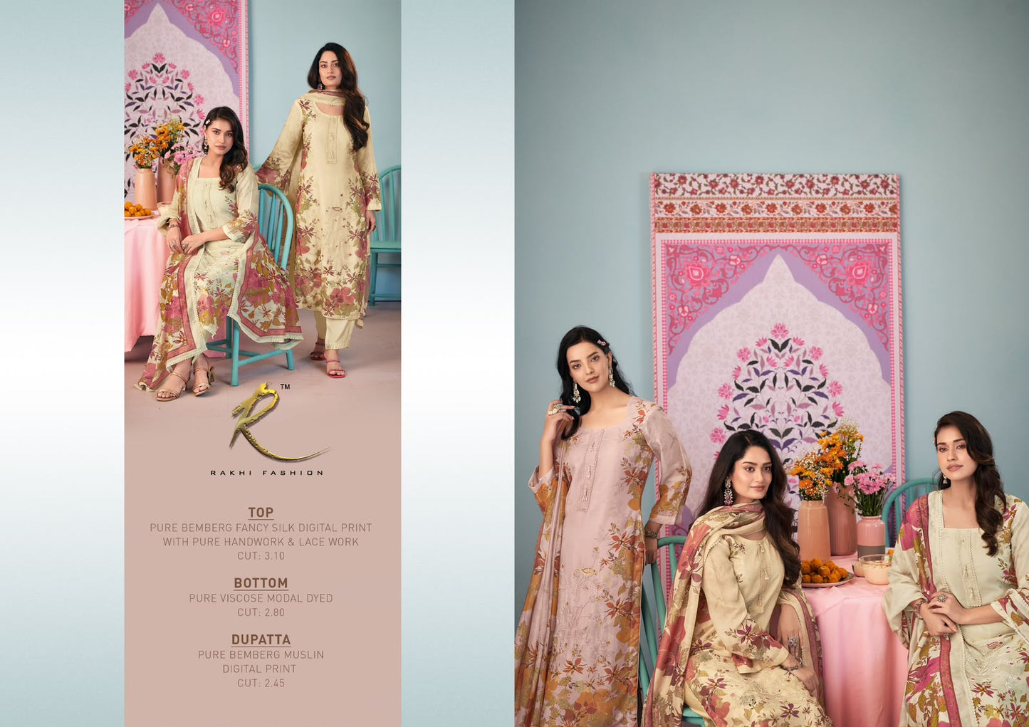 Shahi Mithaas Rakhi Fashion Bemberg Silk Pant Style Suits Manufacturer India