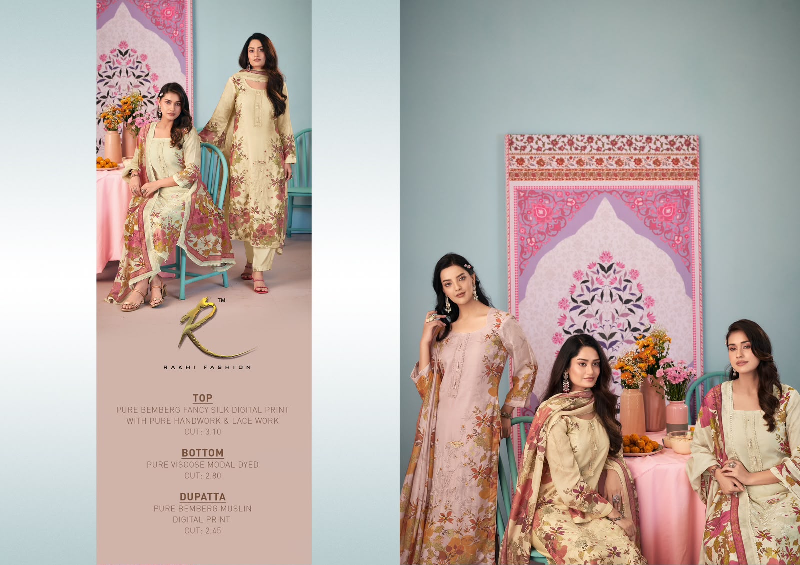 Shahi Mithaas Rakhi Fashion Bemberg Silk Pant Style Suits Manufacturer India