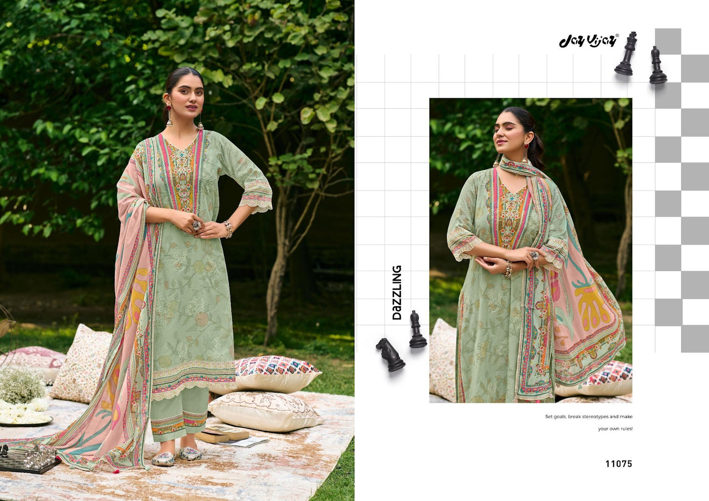 Shahi Shatranj Jay Vijay Mal Cotton Pant Style Suits Wholesale Price