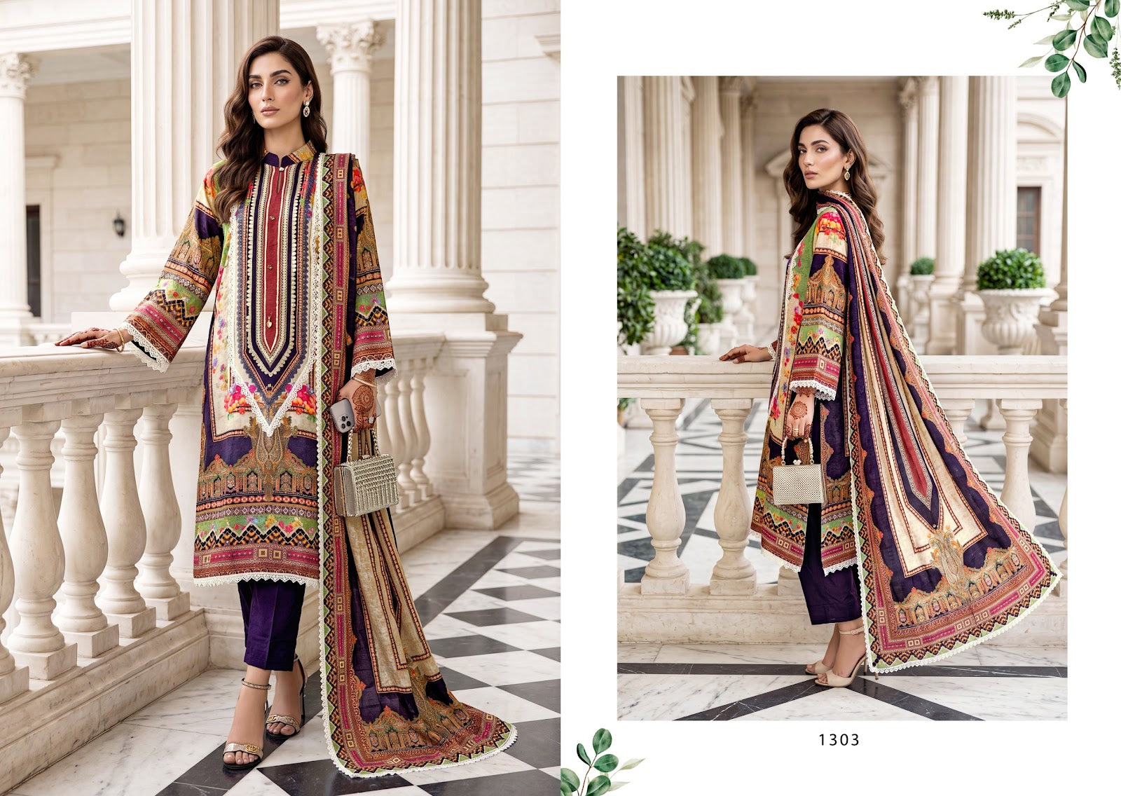 Shahi Vol 3 Gucchi Viscose Muslin Pakistani Readymade Suits Supplier Ahmedabad