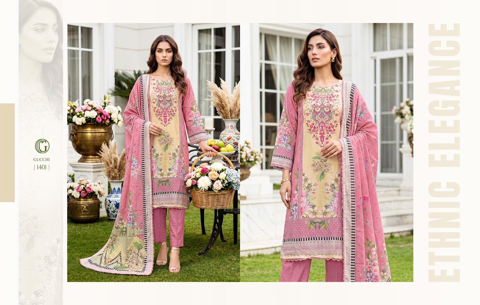 Shahi Vol 4 Gucchi Viscose Muslin Pakistani Readymade Suits Exporter Ahmedabad