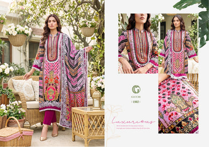 Shahi Vol 5 Gucchi Viscose Muslin Pakistani Readymade Suits Wholesaler Ahmedabad