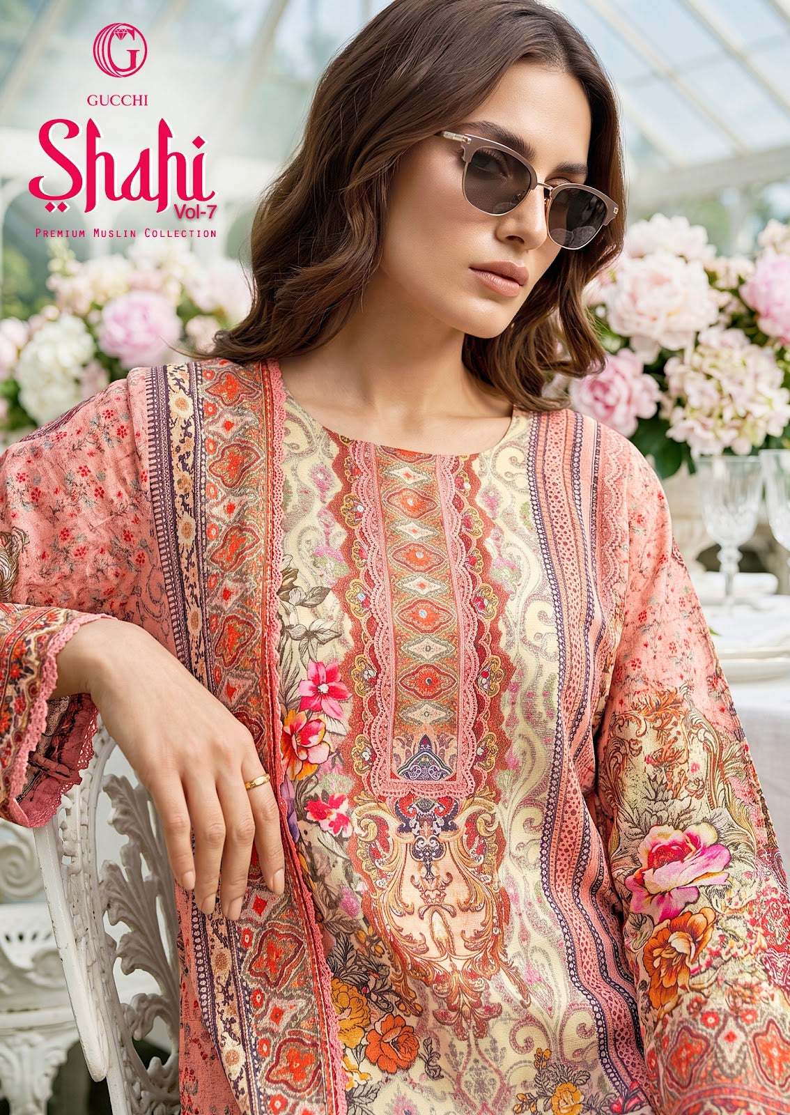 Shahi Vol 7 Gucchi Viscose Muslin Pakistani Readymade Suits Manufacturer India