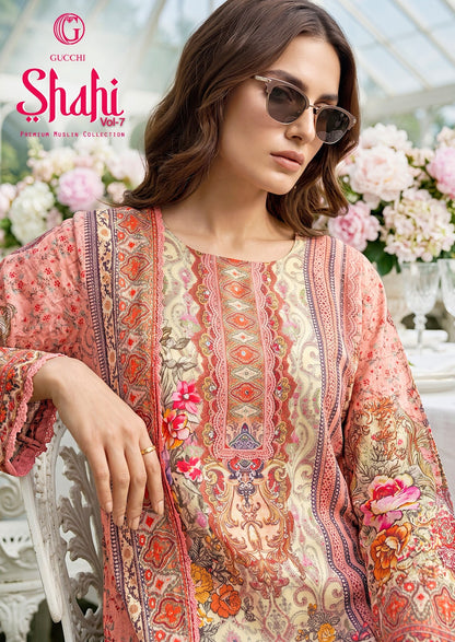 Shahi Vol 7 Gucchi Viscose Muslin Pakistani Readymade Suits Manufacturer India
