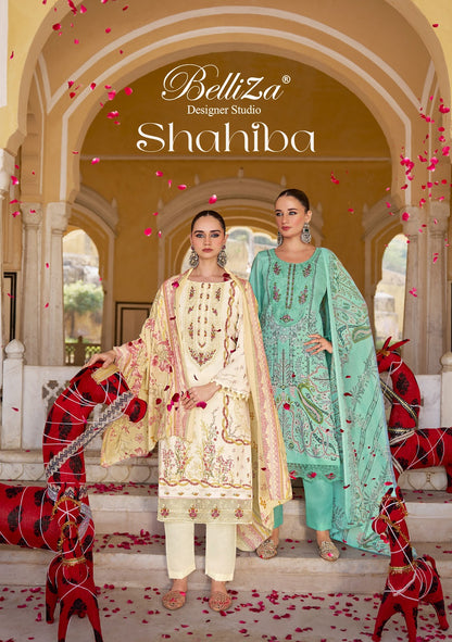 Shahiba Belliza Designer Studio Jam Cotton Karachi Salwar Suits Wholesaler Ahmedabad