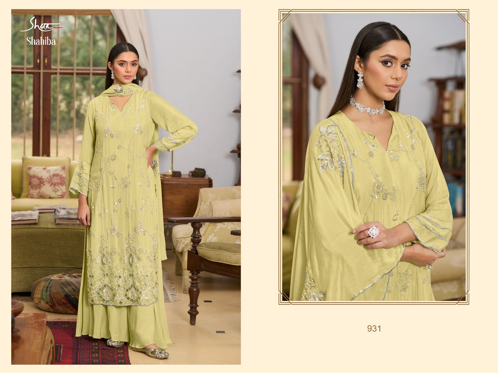 Shahiba Jay Vijay Shai Chinnon Pant Style Suits Wholesale Price