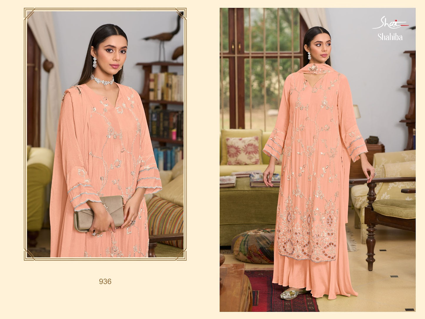 Shahiba Jay Vijay Shai Chinnon Pant Style Suits Wholesale Price