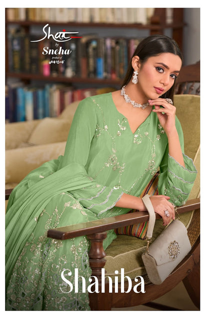 Shahiba Jay Vijay Shai Chinnon Pant Style Suits Wholesale Price