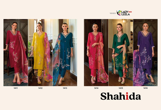 Shahida Ladyleela Viscose Silk Readymade Pant Style Suits Supplier Gujarat