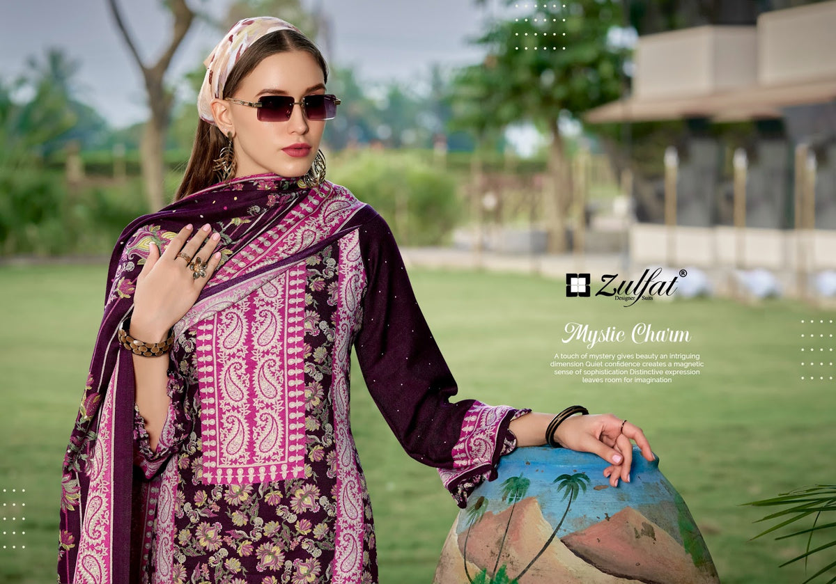 Shahinoor Zulfat Designer Woolen Pashmina Suits Manufacturer Ahmedabad
