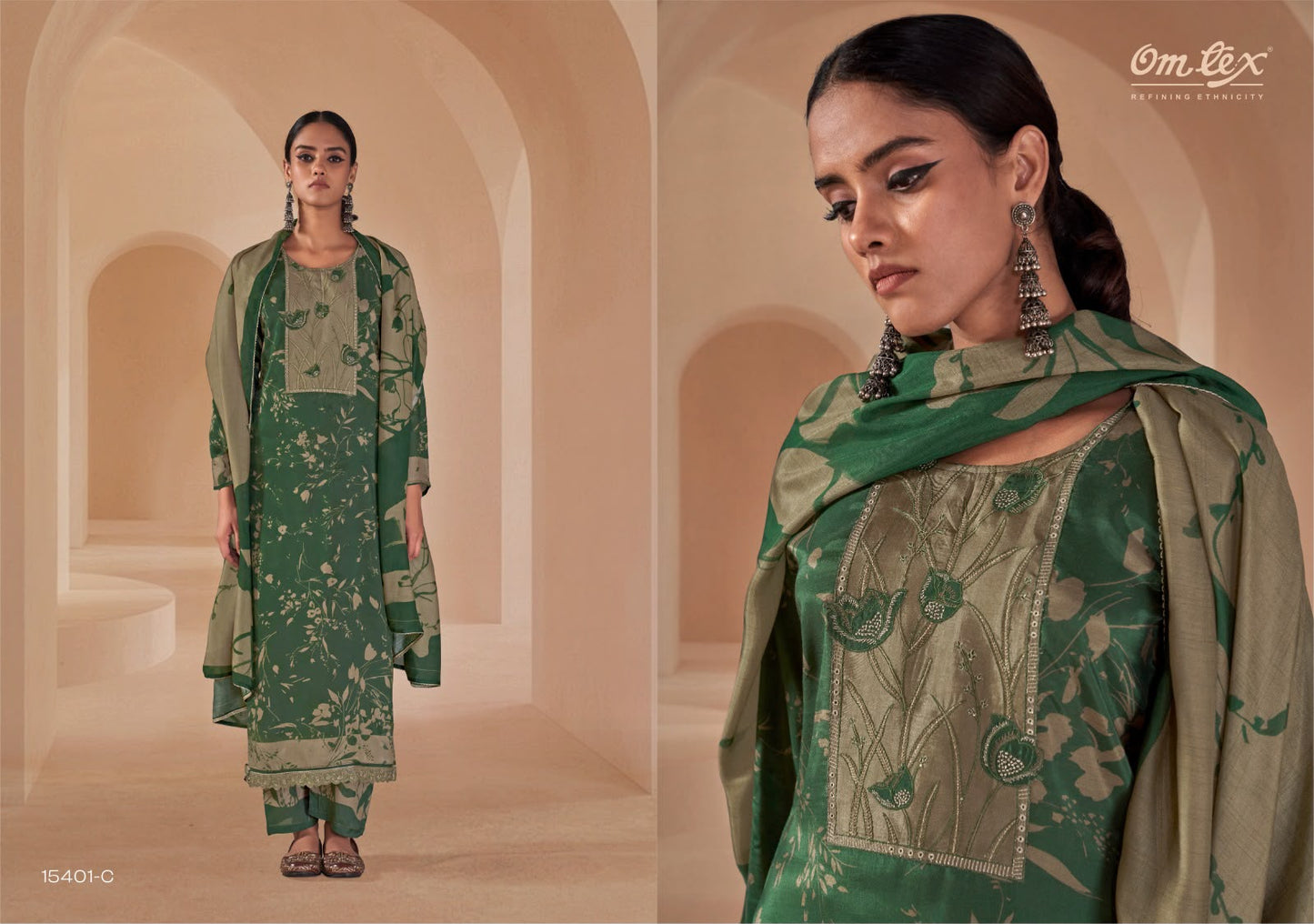 Shahira Omtex Muslin Silk Pant Style Suits Exporter