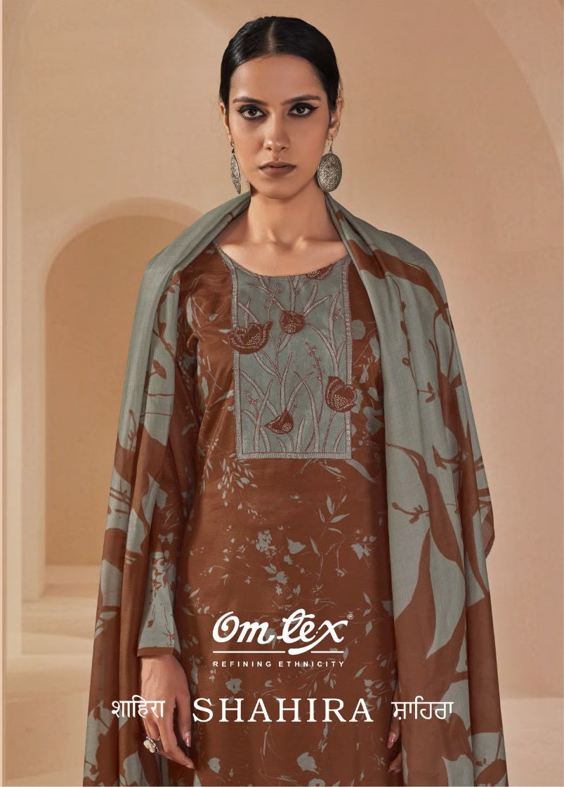 Shahira Omtex Muslin Silk Pant Style Suits Exporter