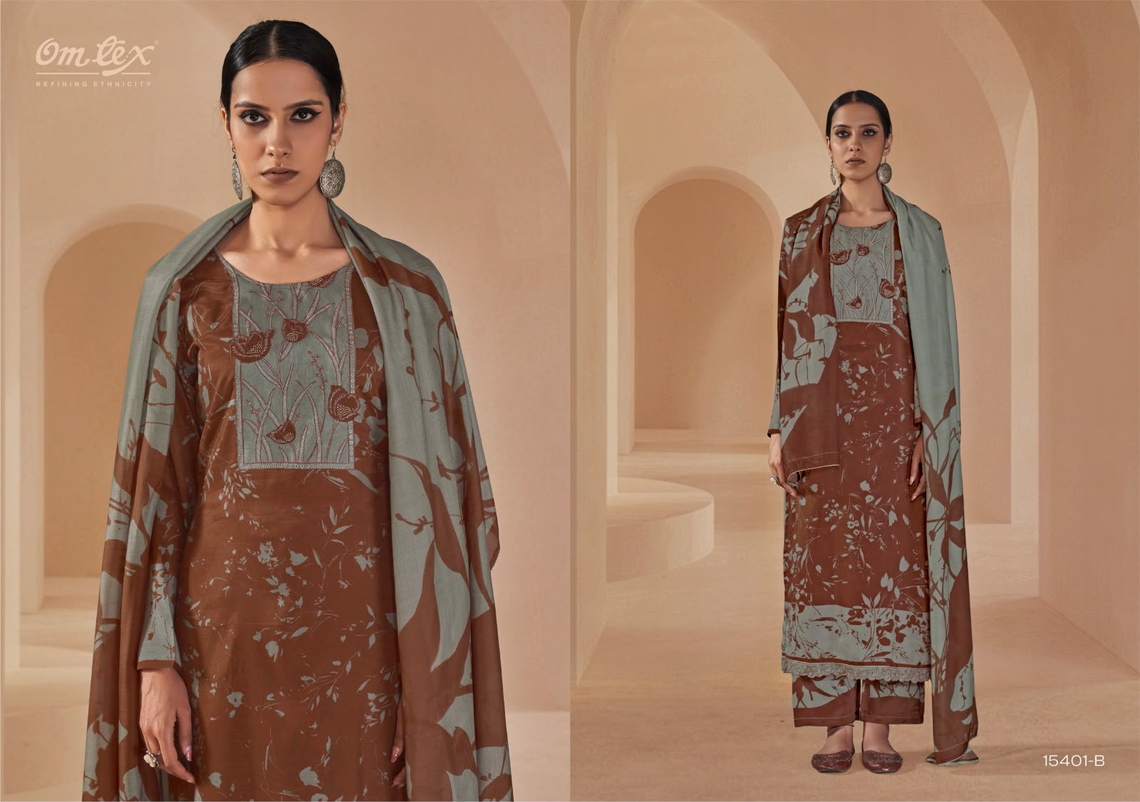 Shahira Omtex Muslin Silk Pant Style Suits Exporter