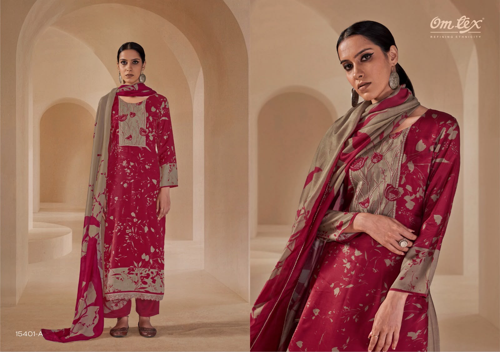 Shahira Omtex Muslin Silk Pant Style Suits Exporter