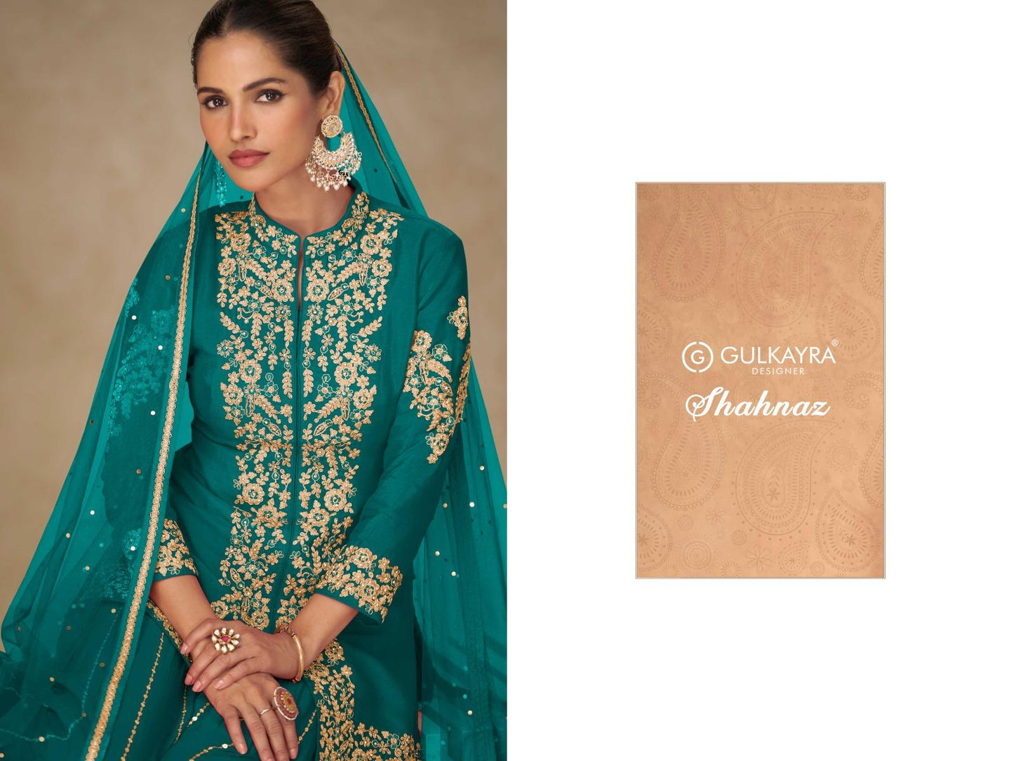 Shahnaz Gulkayra Designer Chinnon Readymade Plazzo Style Suits Exporter Ahmedabad