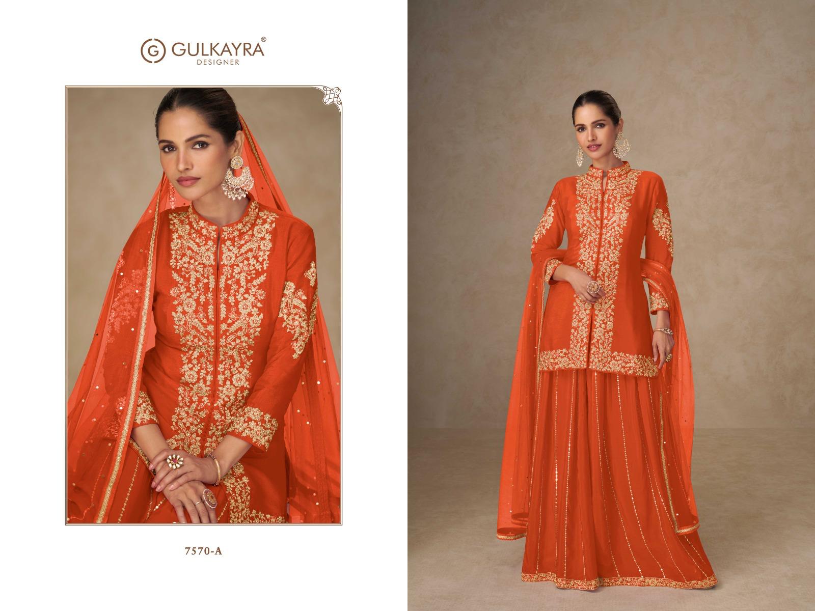 Shahnaz Gulkayra Designer Chinnon Readymade Plazzo Style Suits Exporter Ahmedabad