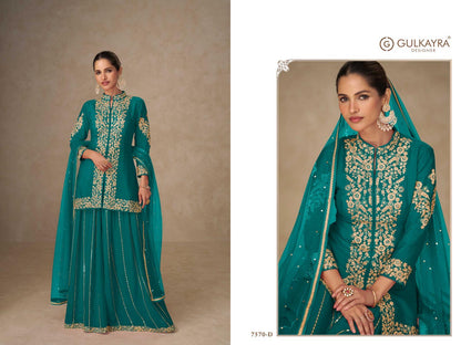 Shahnaz Gulkayra Designer Chinnon Readymade Plazzo Style Suits Exporter Ahmedabad