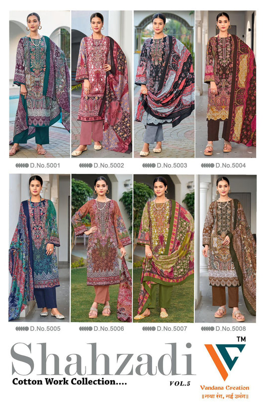 Shahzadi Vol 5 Vandana Creation Cotton Karachi Salwar Suits Wholesale Rate